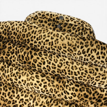 Moncler Bady Leopard Print Down Jacket Puffer Brown — view 6
