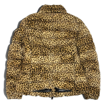 Moncler Bady Leopard Print Down Jacket Puffer Brown — view 3