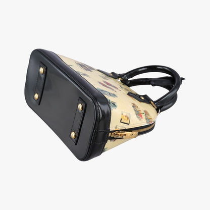 Louis Vuitton Stickers Alma BB Ivory Black Multi Vernis Handbag — view 4
