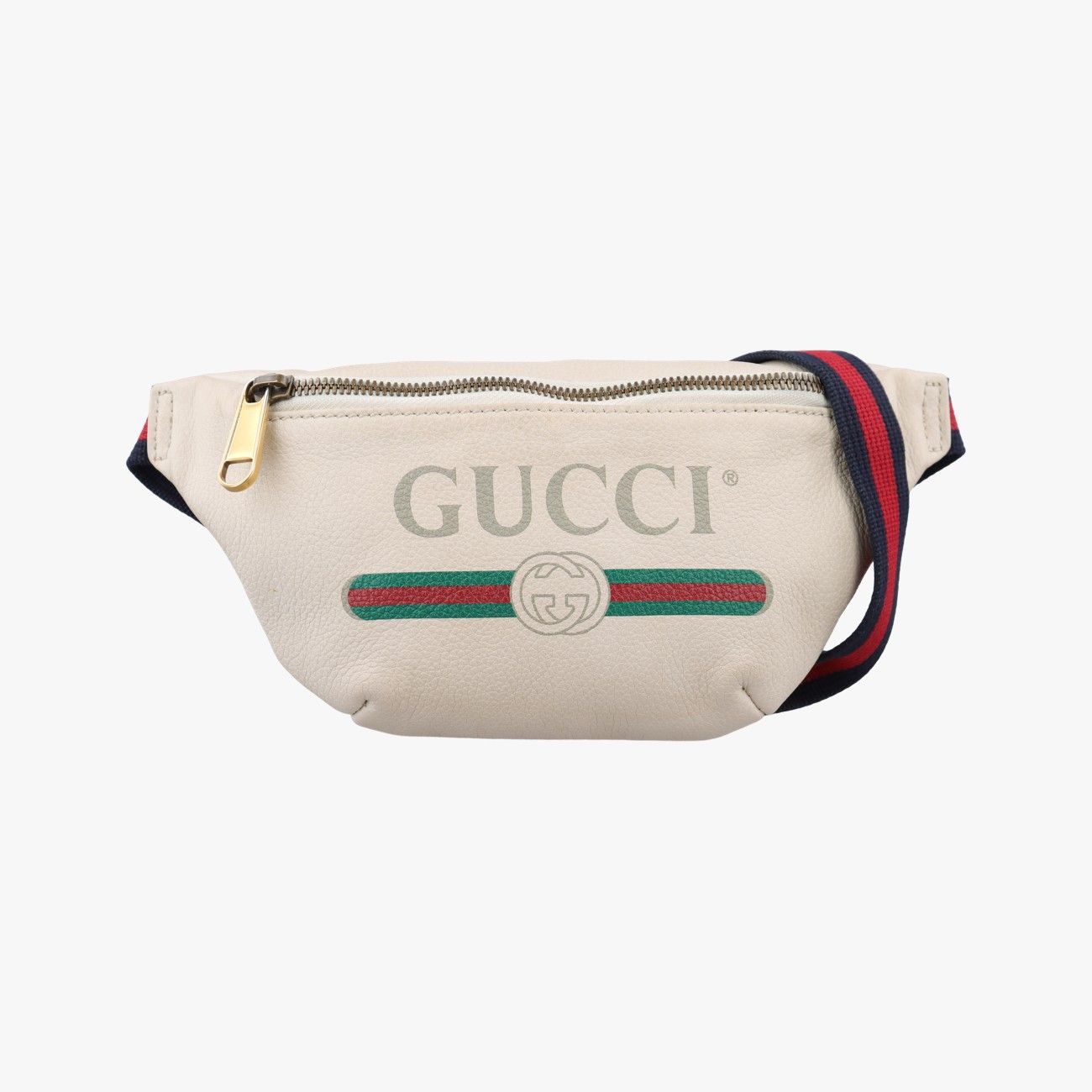 Gucci Print White Leather Handbag