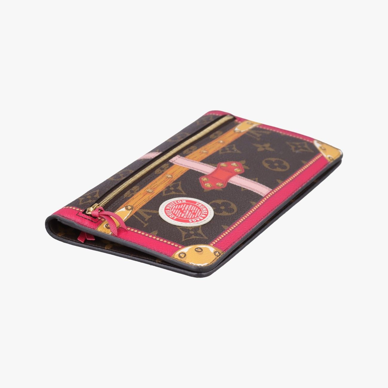Louis Vuitton Pochette Weekend Monogram Brown Fuchsia Pink Canvas Shoulder Bag — view 7