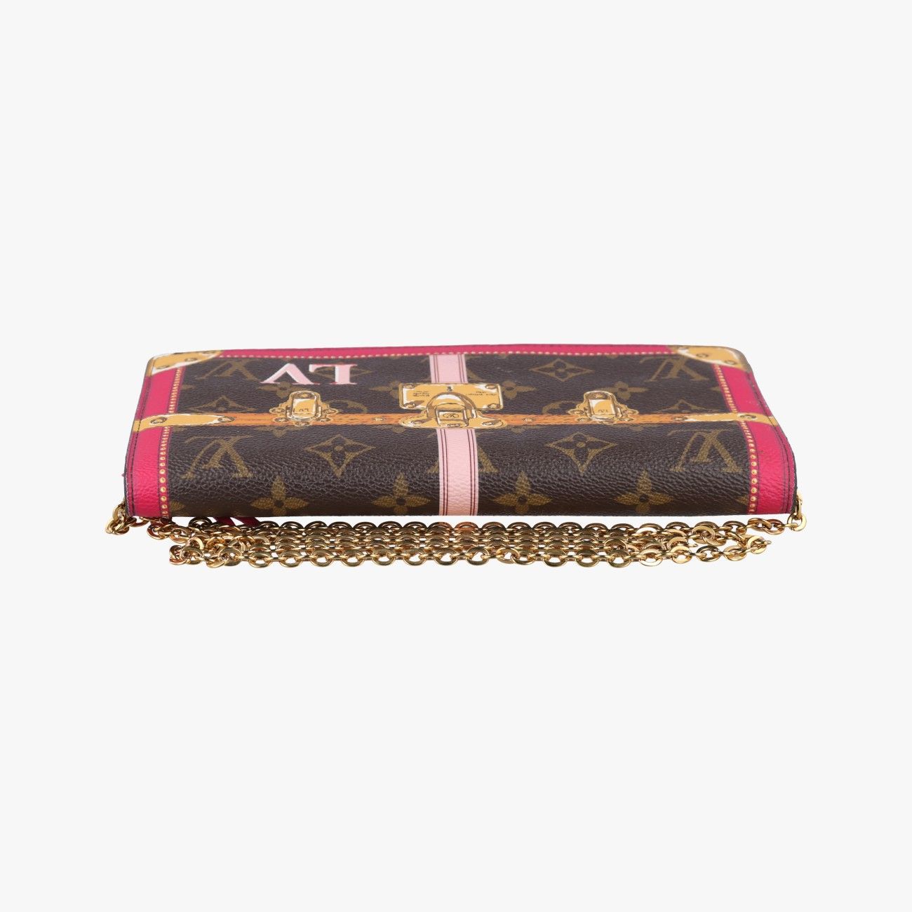 Louis Vuitton Pochette Weekend Monogram Brown Fuchsia Pink Canvas Shoulder Bag — view 8