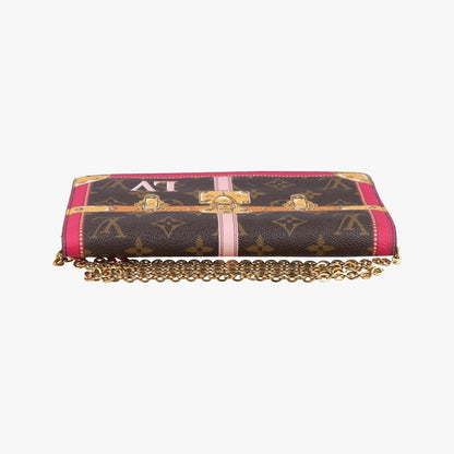 Louis Vuitton Pochette Weekend Monogram Brown Fuchsia Pink Canvas Shoulder Bag — view 8