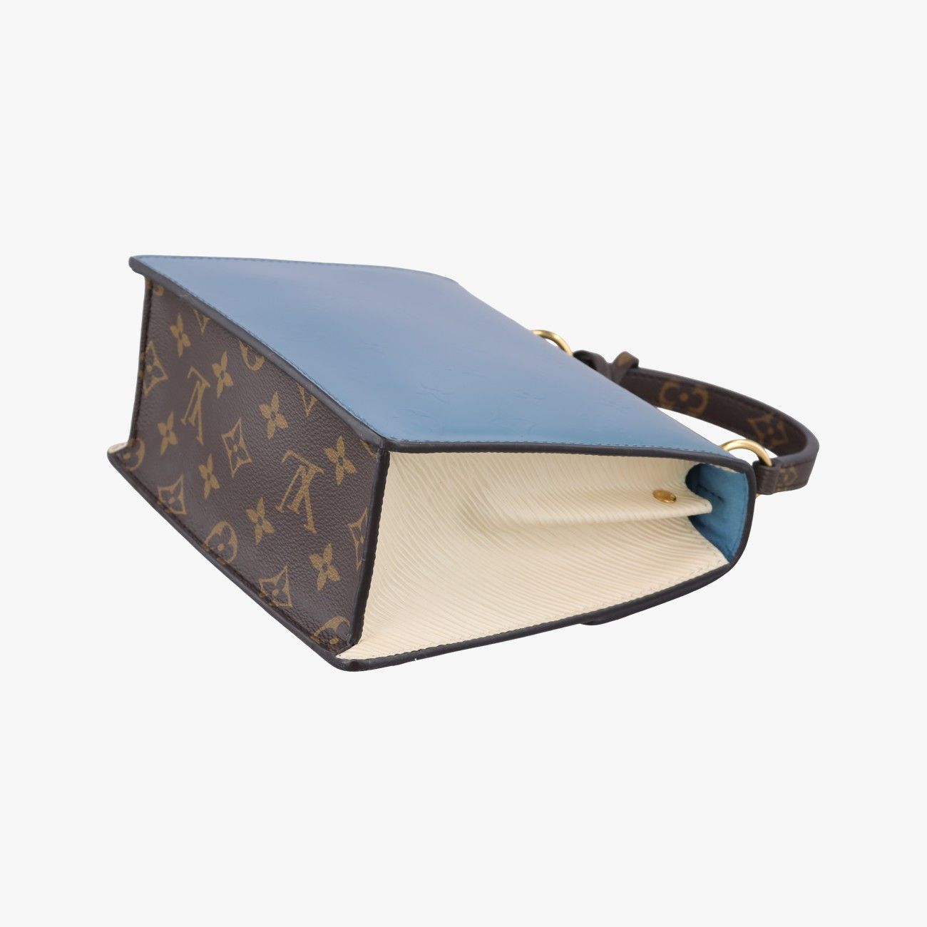 Louis Vuitton Spring Street PM Blue Brown White Vernis Monogram Epi Shoulder Bag — view 6