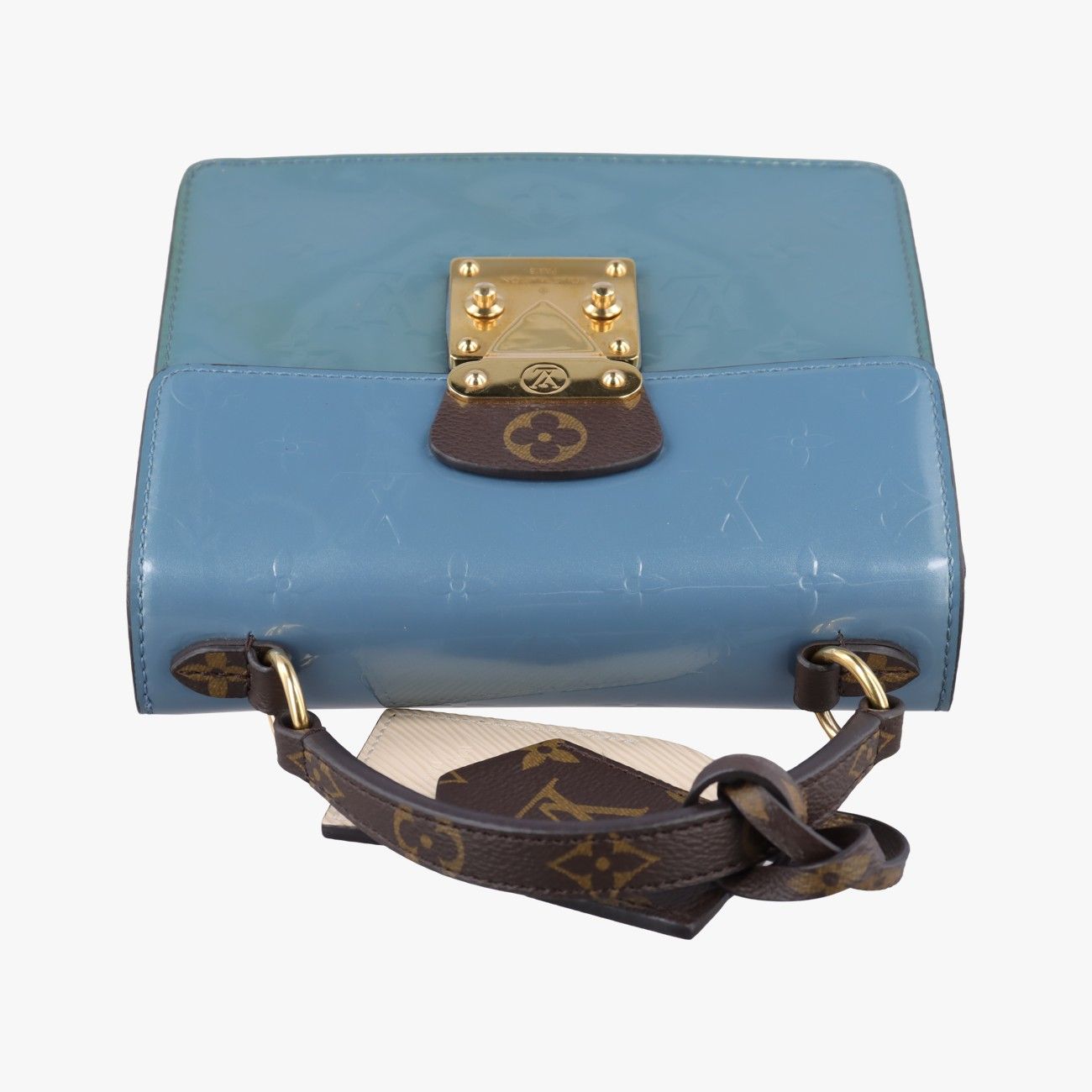 Louis Vuitton Spring Street PM Blue Brown White Vernis Monogram Epi Shoulder Bag — view 8
