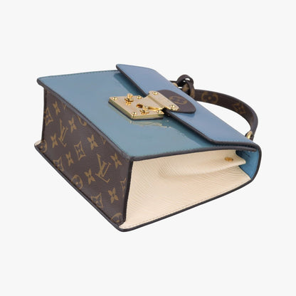 Louis Vuitton Spring Street PM Blue Brown White Vernis Monogram Epi Shoulder Bag — view 4