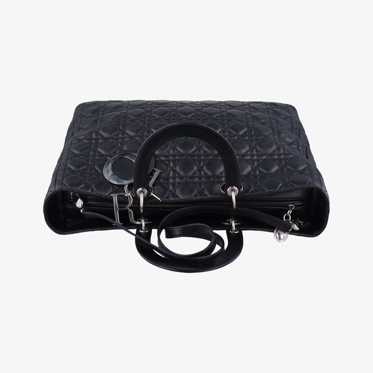 Dior Lady Dior Black Lambskin Handbag — view 8
