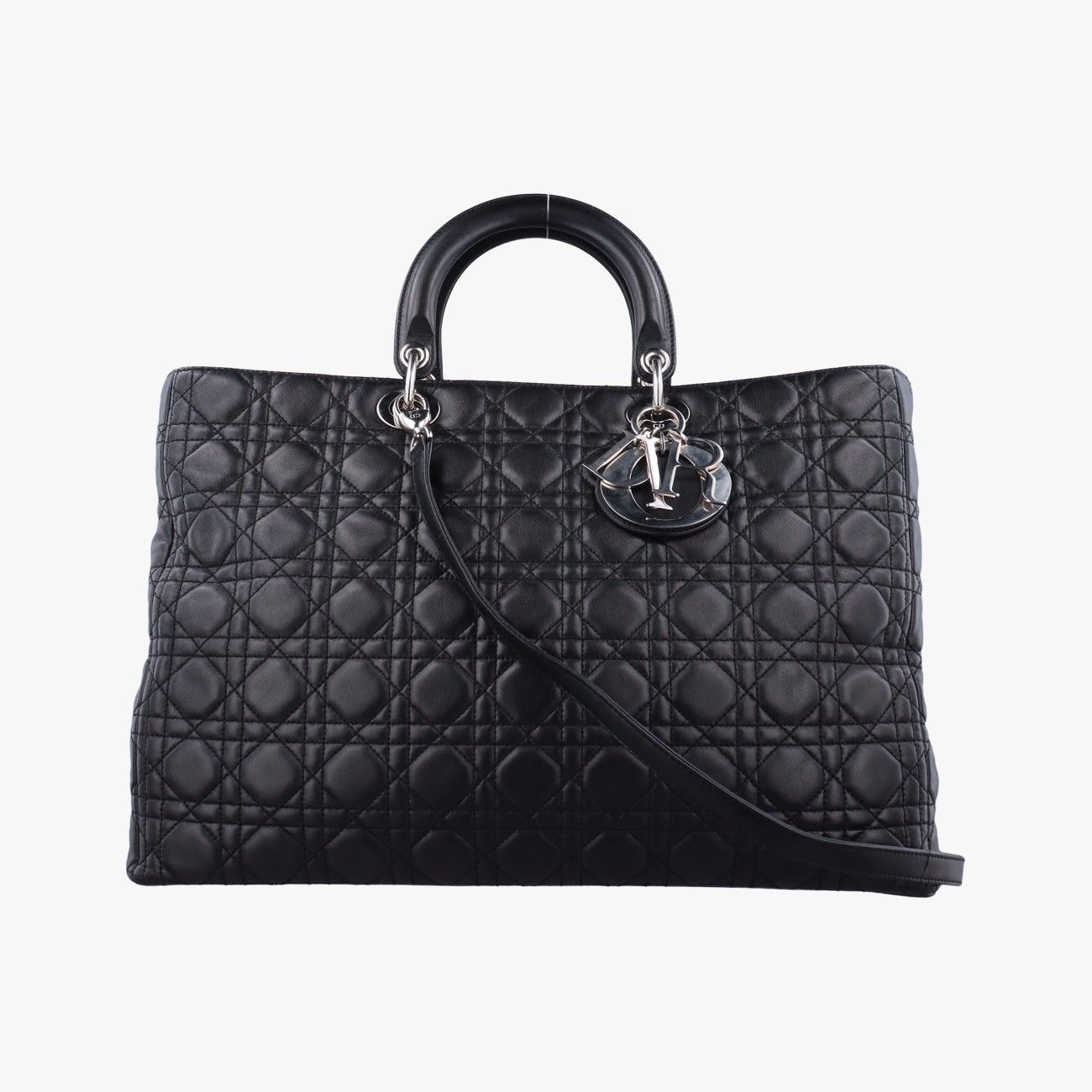 Dior Lady Dior Black Lambskin Handbag