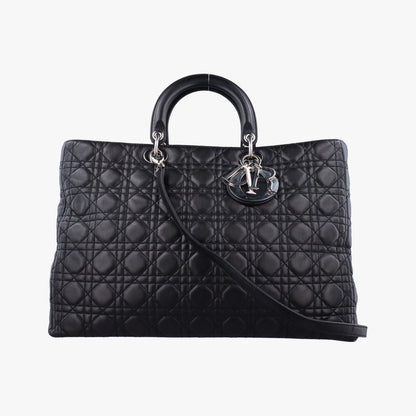 Dior Lady Dior Black Lambskin Handbag