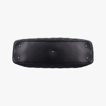 Dior Lady Dior Black Lambskin Handbag — view 3