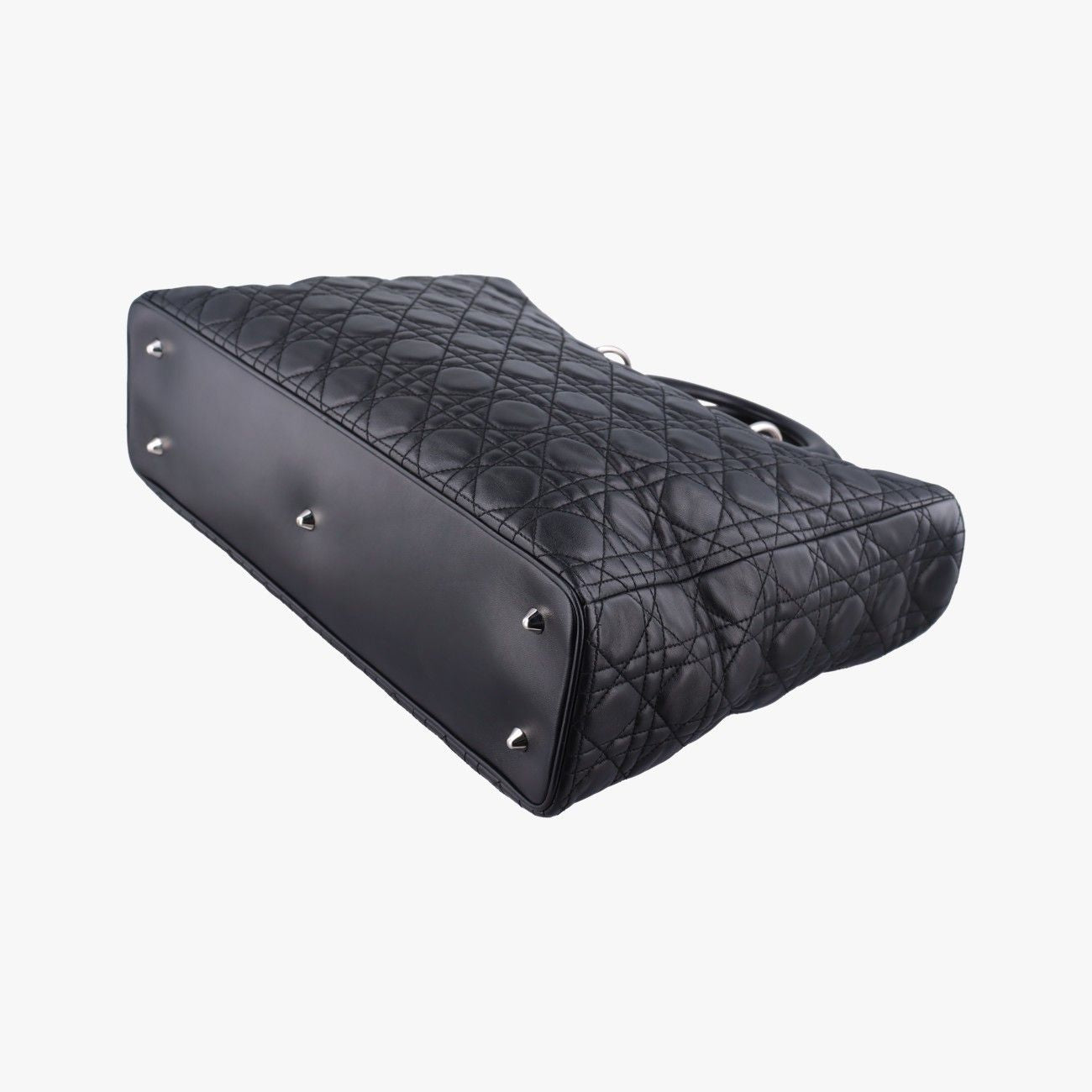 Dior Lady Dior Black Lambskin Handbag — view 6
