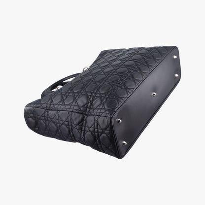 Dior Lady Dior Black Lambskin Handbag — view 7