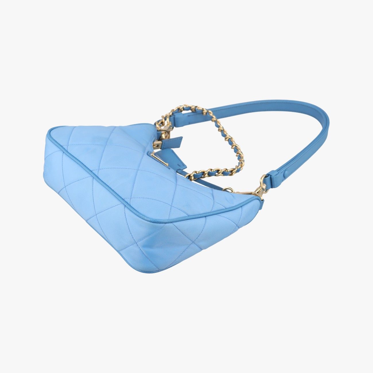 Prada Re Edition Re-Nylon Periwimble Blue Nylon Saffiano Leather Shoulder Bag — view 4