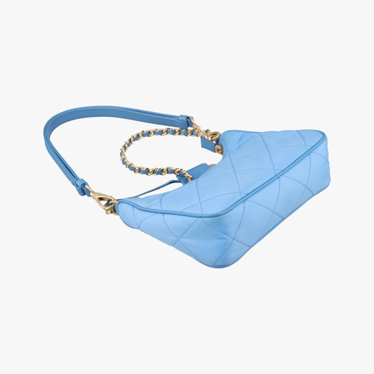 Prada Re Edition Re-Nylon Periwimble Blue Nylon Saffiano Leather Shoulder Bag — view 7