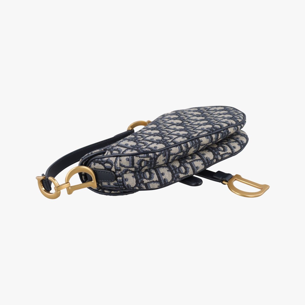 Dior Saddle Blue Black Jacquard Shoulder Bag — view 7