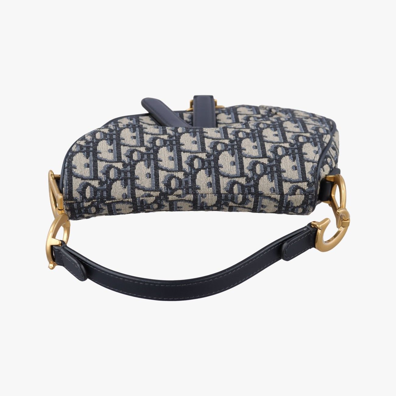 Dior Saddle Blue Black Jacquard Shoulder Bag — view 8