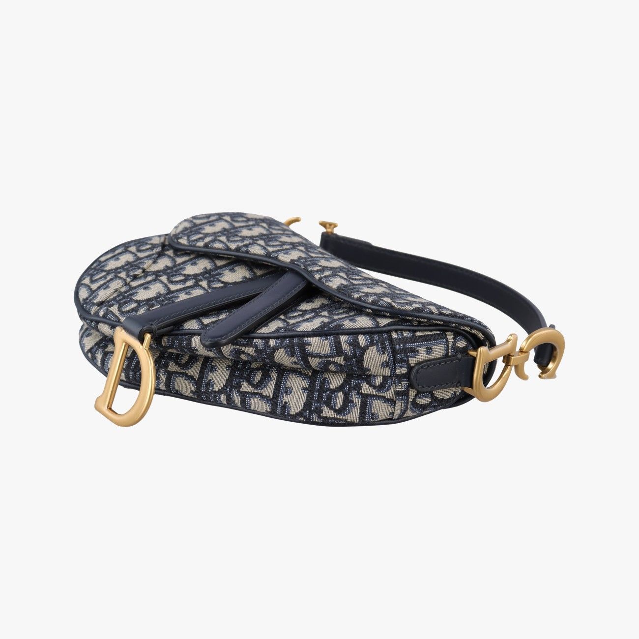 Dior Saddle Blue Black Jacquard Shoulder Bag — view 4