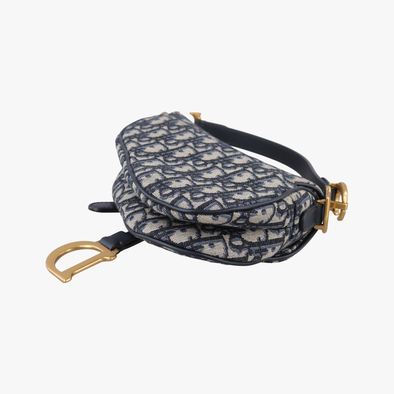Dior Saddle Blue Black Jacquard Shoulder Bag — view 6
