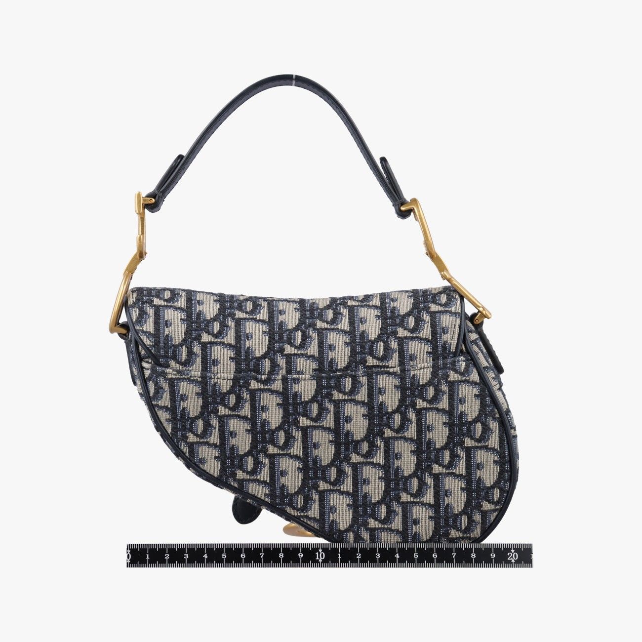 Dior Saddle Blue Black Jacquard Shoulder Bag — view 2