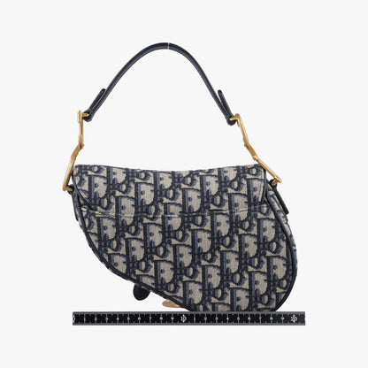 Dior Saddle Blue Black Jacquard Shoulder Bag — view 2