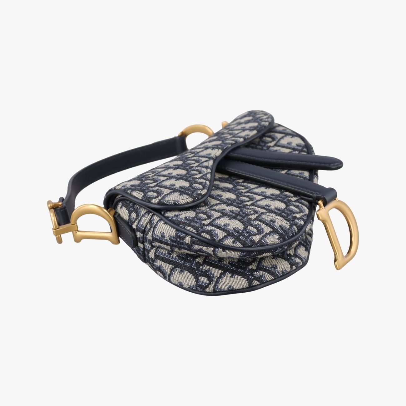 Dior Saddle Blue Black Jacquard Shoulder Bag — view 5
