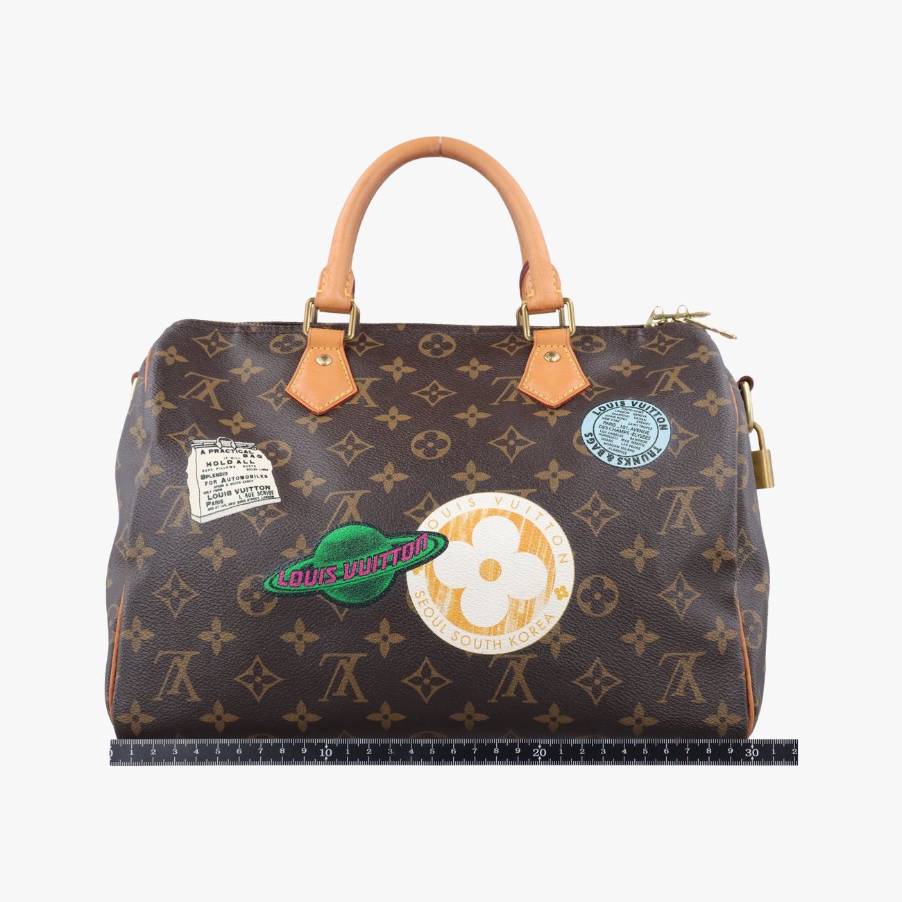 Louis Vuitton World Tour Collection Speedy Bandouliere 30 Monogram Brown Multi — view 2