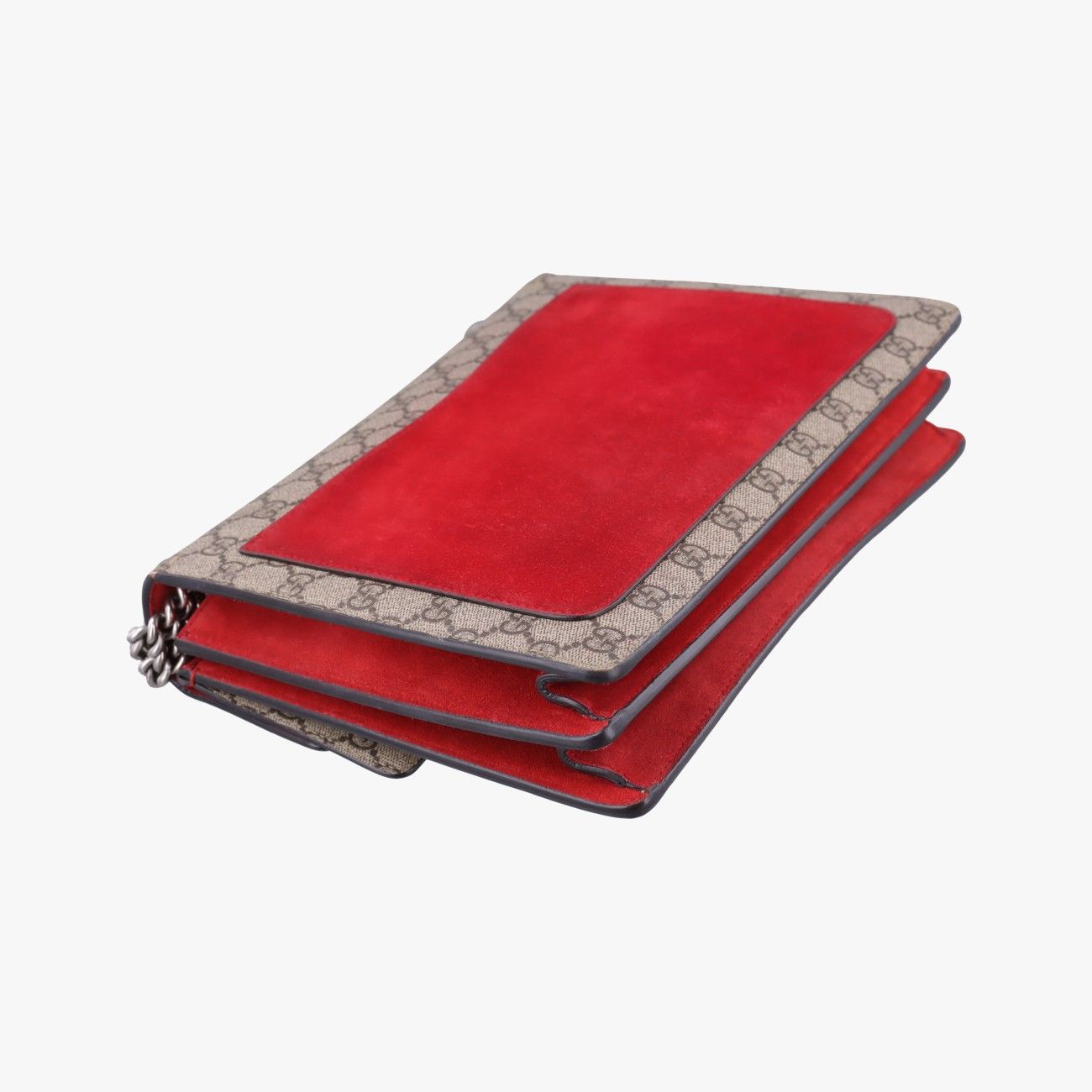Gucci Dionysus Beige Red Canvas Suede Shoulder Bag — view 7