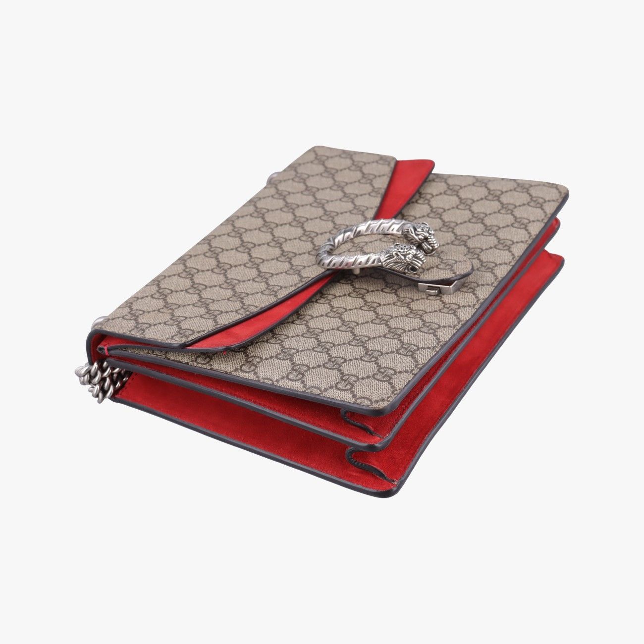 Gucci Dionysus Beige Red Canvas Suede Shoulder Bag — view 5