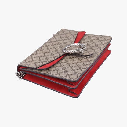 Gucci Dionysus Beige Red Canvas Suede Shoulder Bag — view 5
