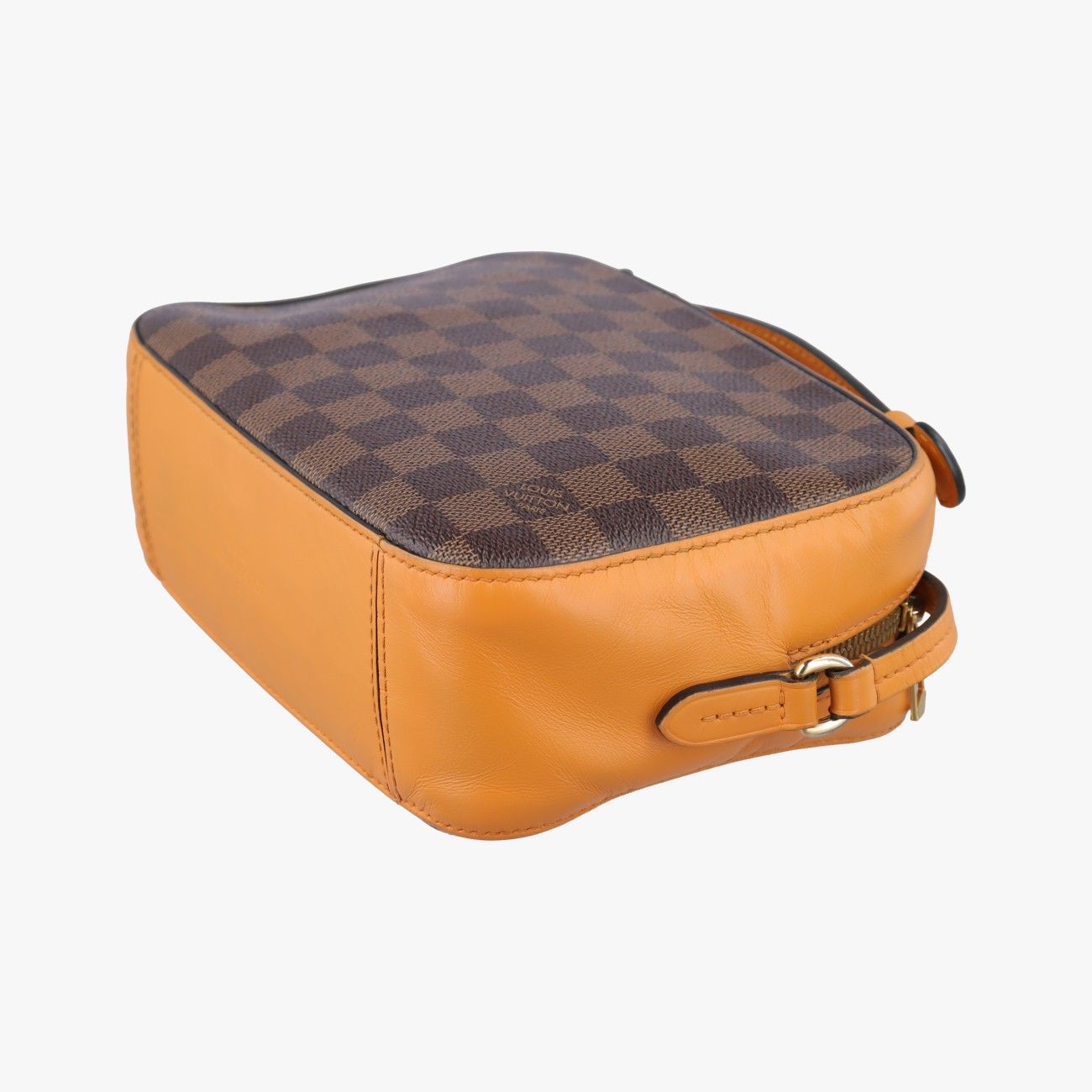 Louis Vuitton Santa Monica Ebene Saffron Damier Canvas Calf Leather Shoulder Bag — view 6