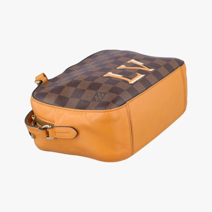 Louis Vuitton Santa Monica Ebene Saffron Damier Canvas Calf Leather Shoulder Bag — view 5