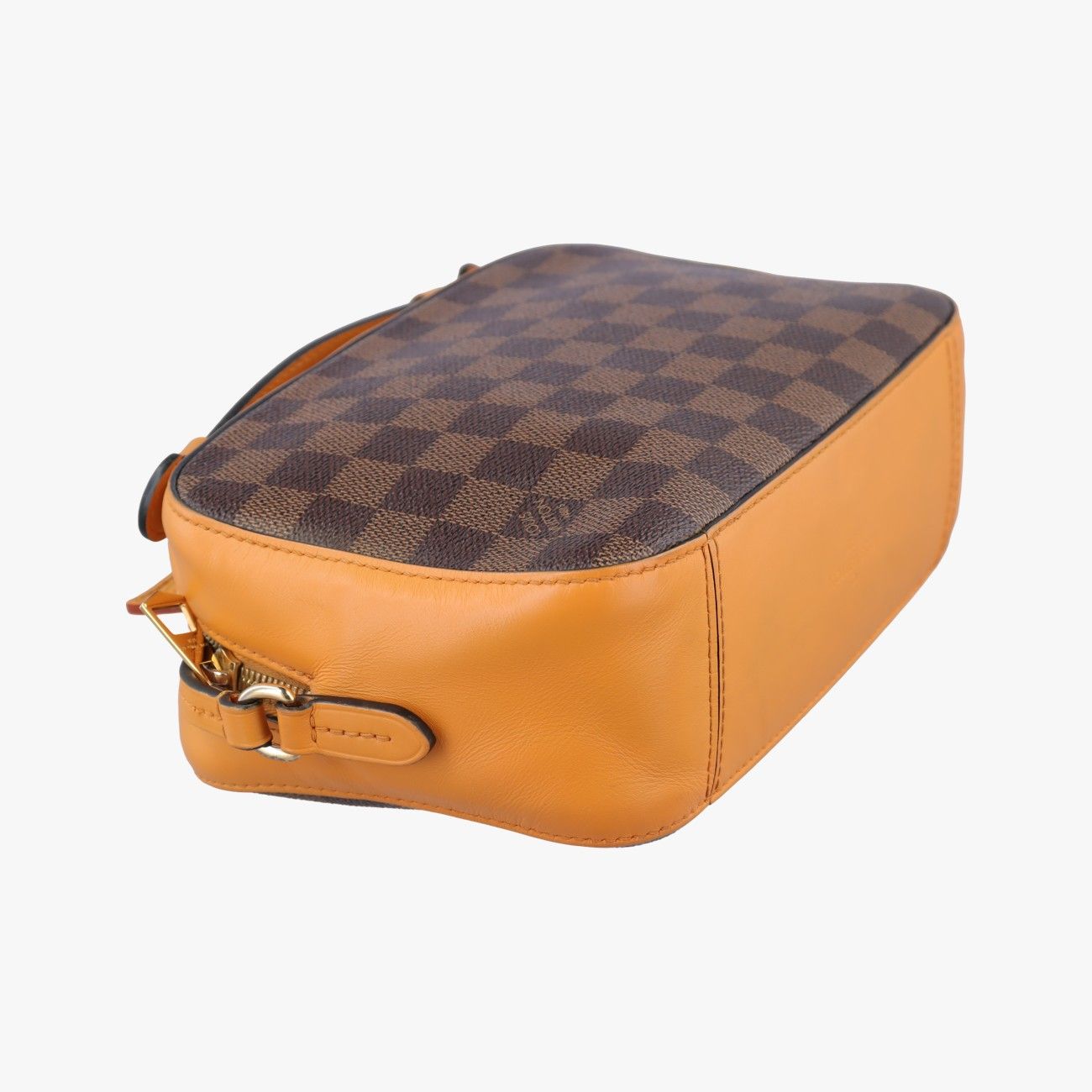 Louis Vuitton Santa Monica Ebene Saffron Damier Canvas Calf Leather Shoulder Bag — view 7