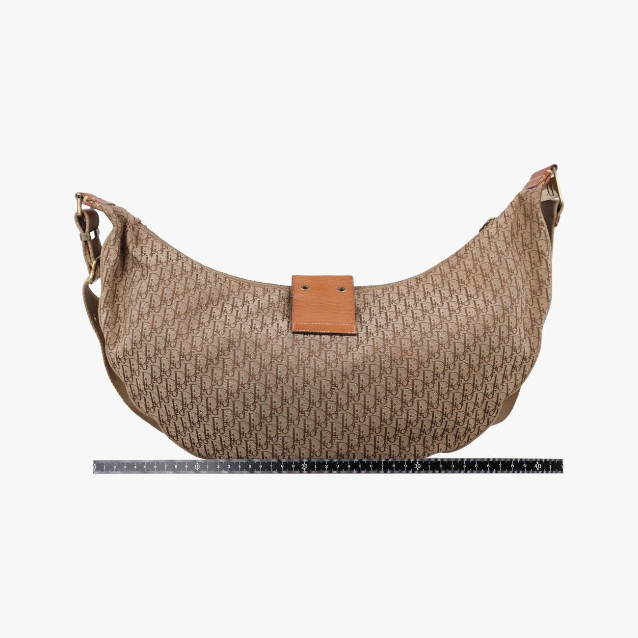 Dior Street Chic Beige Camel Canvas Leather Shoulder Bag — view 2