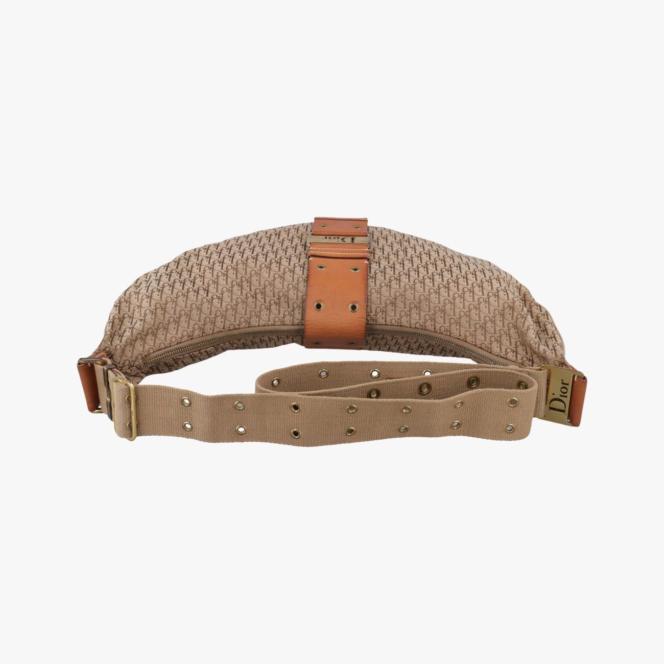 Dior Street Chic Beige Camel Canvas Leather Shoulder Bag — view 8