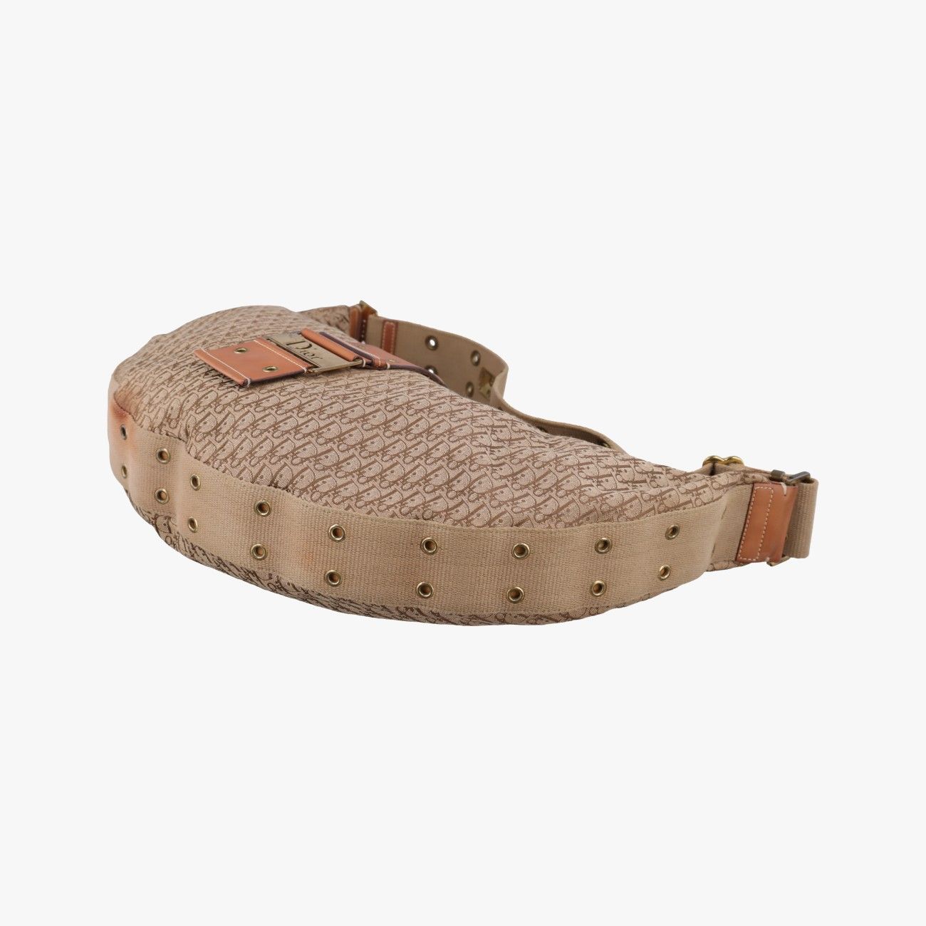 Dior Street Chic Beige Camel Canvas Leather Shoulder Bag — view 4