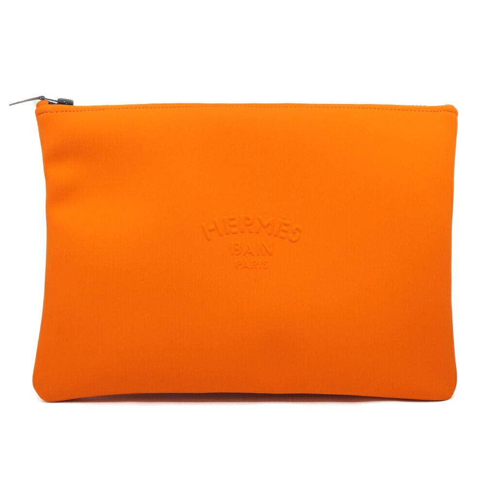 Hermes Neobain GM Pouch Orange Black