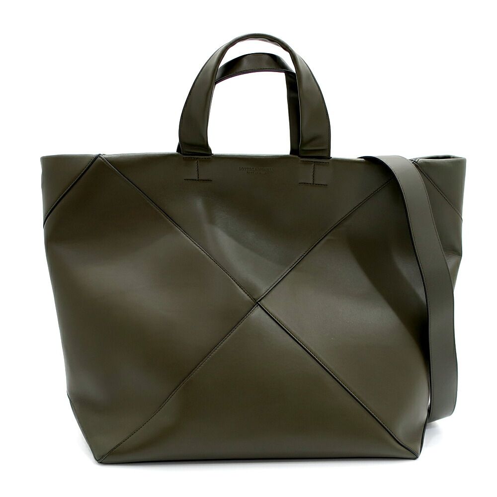 Bottega Veneta Maxi Intrecciato Tote Bag Khaki Dark Green 2-Way
