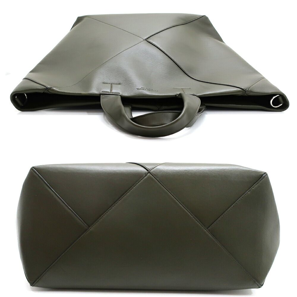 Bottega Veneta Maxi Intrecciato Tote Bag Khaki Dark Green 2-Way — view 3