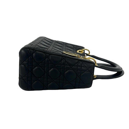 Dior Lady Dior Cannage Stitch Leather 2-Way Shoulder Bag Black — view 6