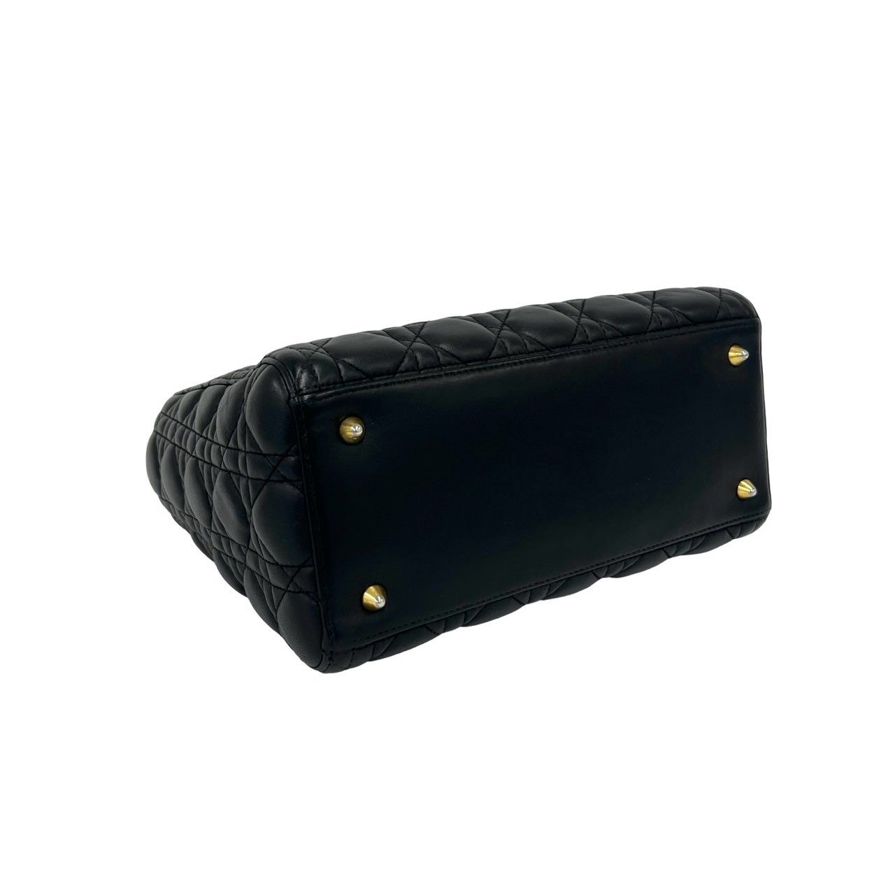 Dior Lady Dior Cannage Stitch Leather 2-Way Shoulder Bag Black — view 7