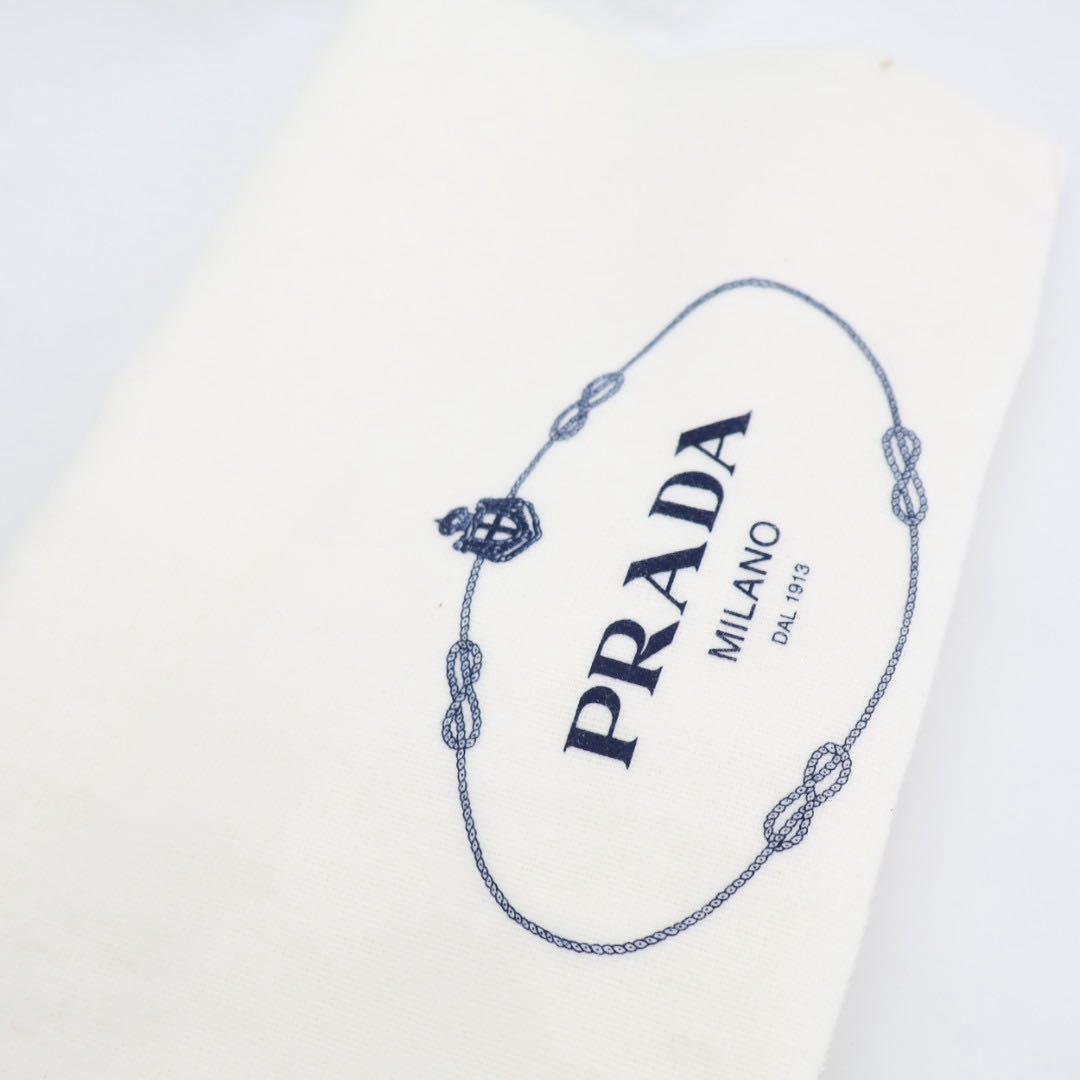 Prada Eme Eyelet Detail Large Re-Nylon Recycled Nylon Black Shoulder Bag — view 7