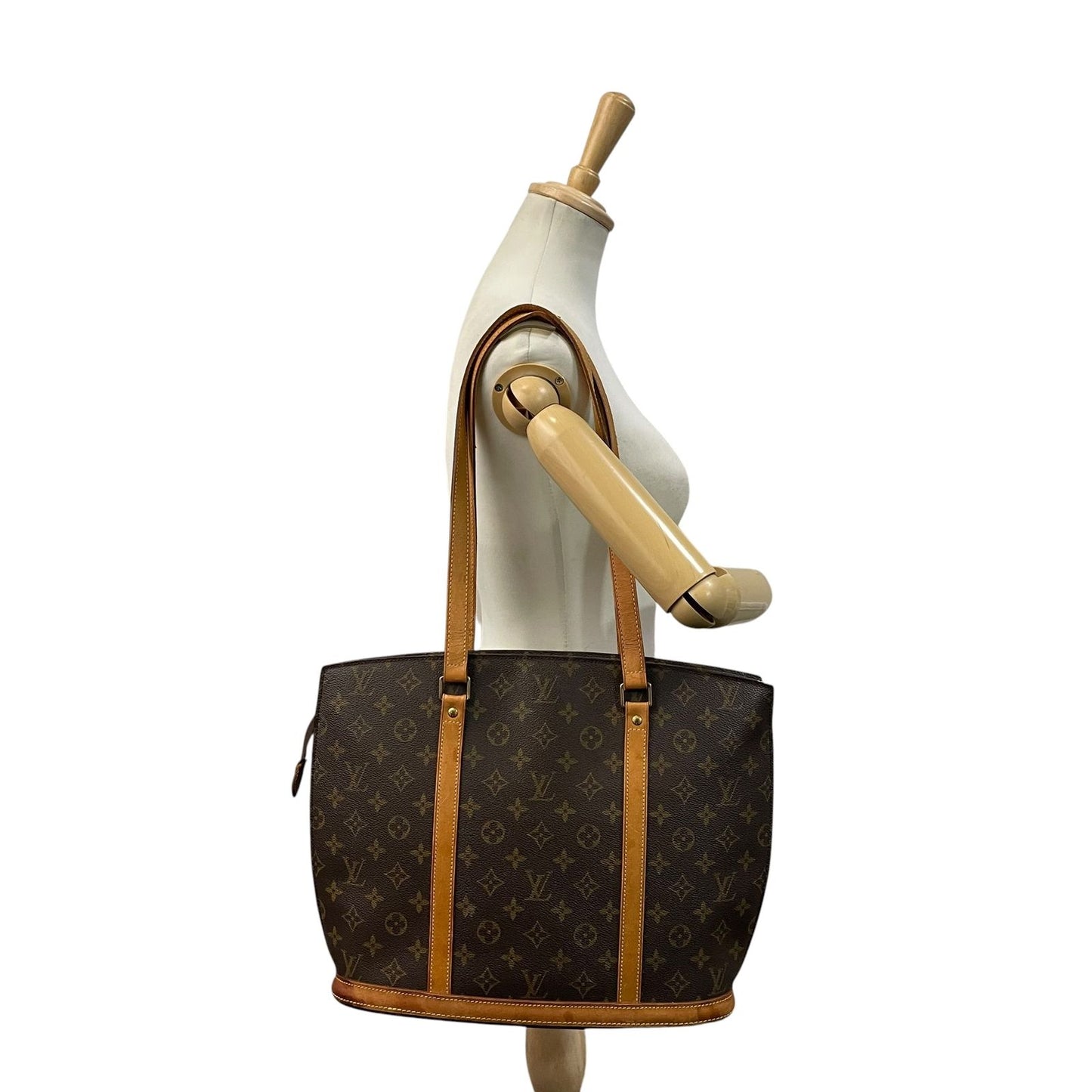Louis Vuitton Babylon Monogram Tote Shoulder Bag Leather Brown Gold Vintage — view 4