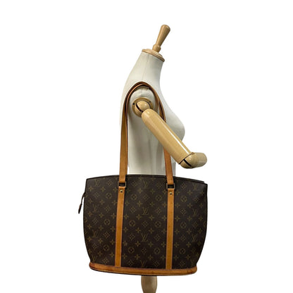 Louis Vuitton Babylon Monogram Tote Shoulder Bag Leather Brown Gold Vintage — view 4