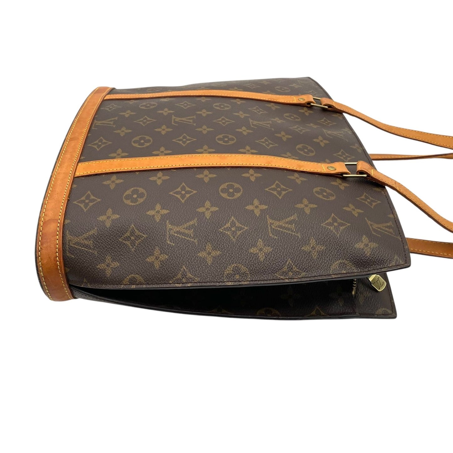 Louis Vuitton Babylon Monogram Tote Shoulder Bag Leather Brown Gold Vintage — view 6