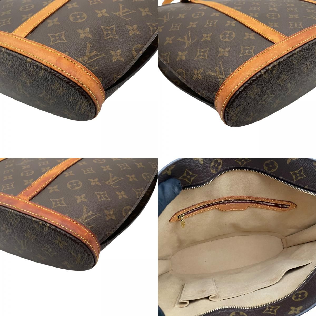 Louis Vuitton Babylon Monogram Tote Shoulder Bag Leather Brown Gold Vintage — view 8