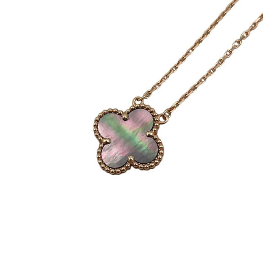 Van Cleef & Arpels Necklace Vintage Alhambra Pendant Rose Gold Gray