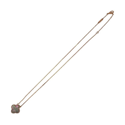 Van Cleef & Arpels Necklace Vintage Alhambra Pendant Rose Gold Gray — view 7