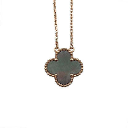 Van Cleef & Arpels Necklace Vintage Alhambra Pendant Rose Gold Gray — view 4