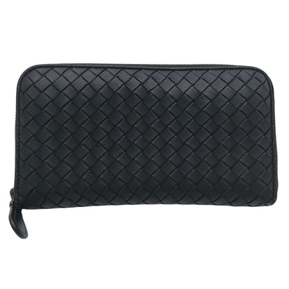 Bottega Veneta Intrecciato Round Zip Wallet Black — view 2