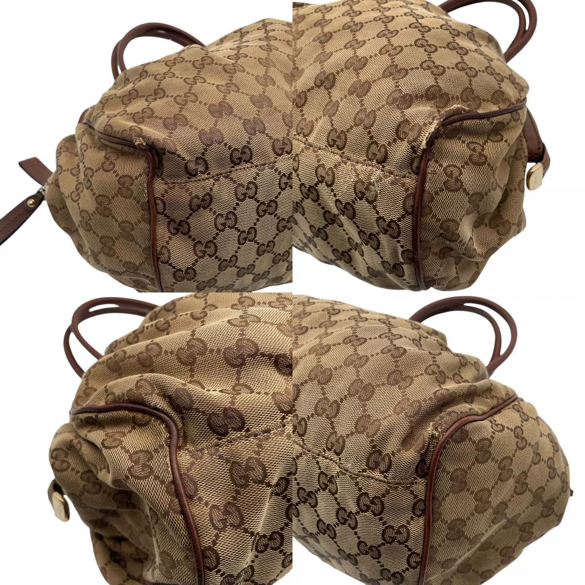 Gucci Sukey GG Canvas Leather 2-Way Tote Shoulder Bag Crossbody Brown Gold — view 7